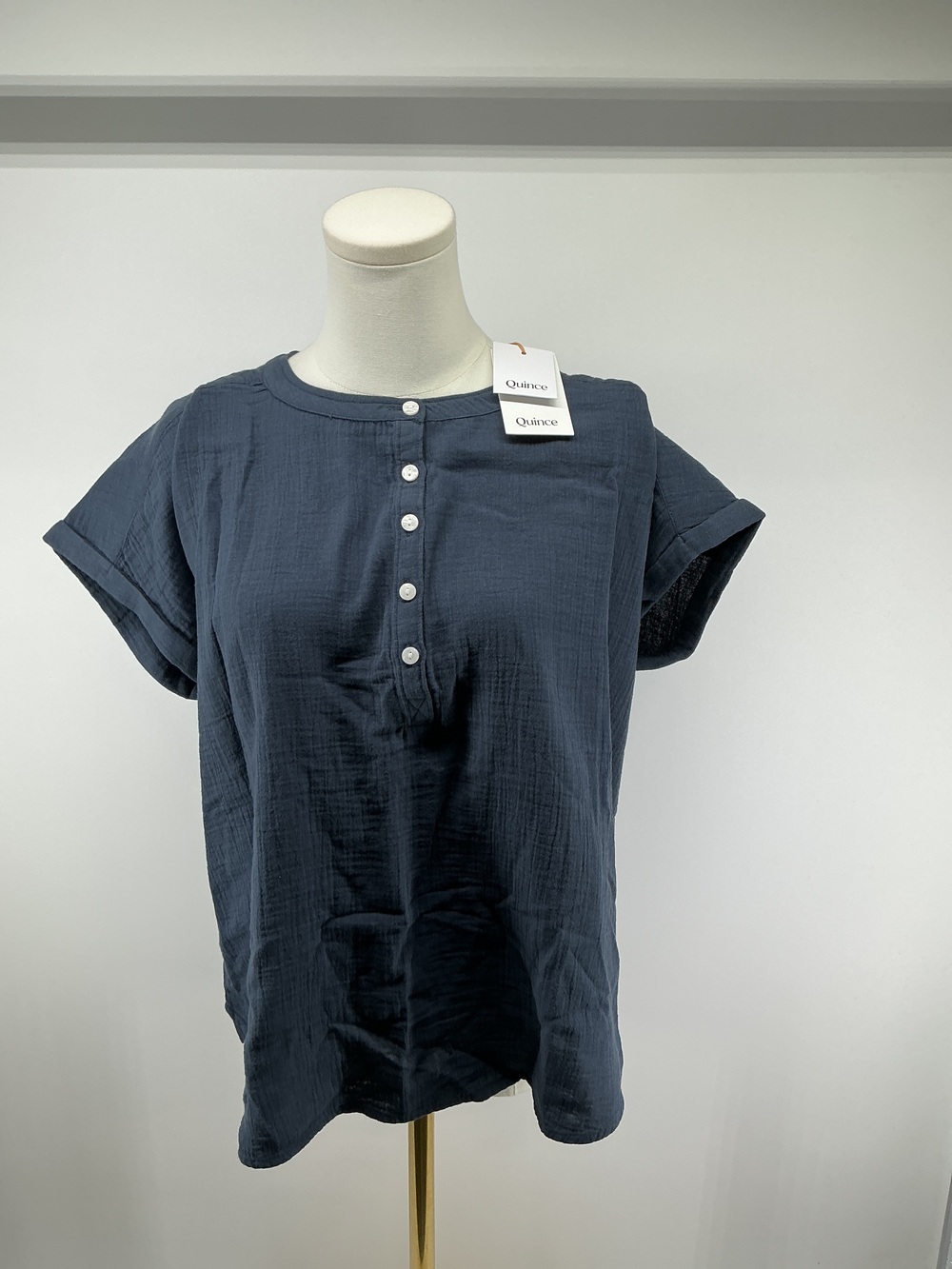 100% Organic Cotton Gauze Roll Sleeve Shirt